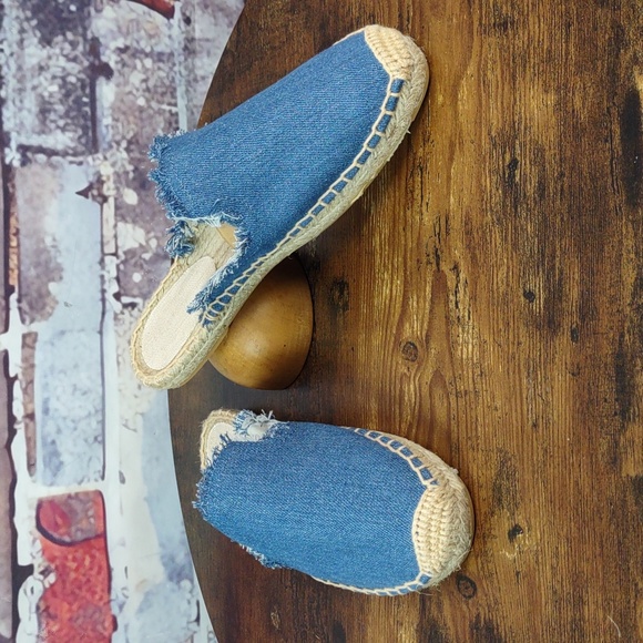 Soludos Denim Espadrille Mules - Picture 1 of 8